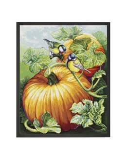 Stickpackung Bild Birdies On Pumpkin