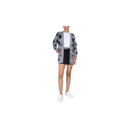 RED Valentino Star Jacquard Mohair Blend Cardigan Blå, Dame Cardigans