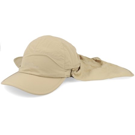 Jack Wolfskin - Beige sunhat Czapka Z Daszkiem - Canyon Cap Neck Cover Sand Storm Dad Cap @ Hatstore