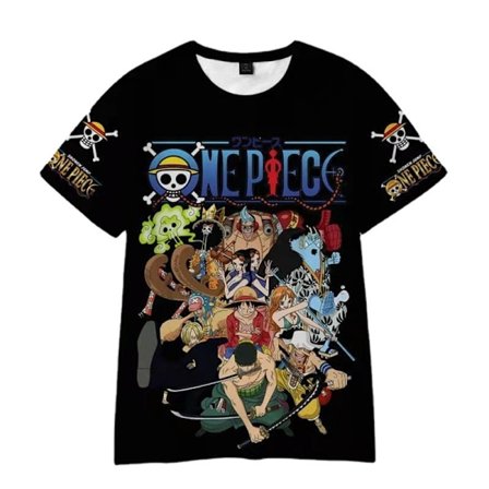 Barn Pojkar Flickor Anime ONE PIECE Luffy Sommar Kortärmad T-shirt Tryck Toppar Blus Julklapp A[YD]