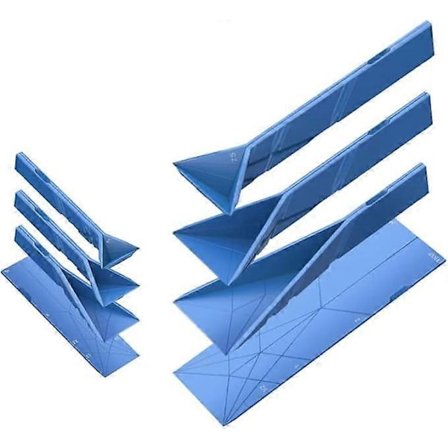 Polygons Flat 3-i-1 Måleskjeer - 2 Skjeer med 6 Forskjellige Størrelser, Multifunksjonell Sammenleggbar Kjøkkenredskap Scoop Matlaging Baking