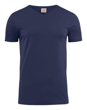 Printer Heavy V-neck T-skjorte Marineblå Marineblå, Klær
