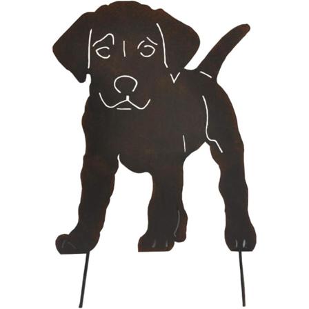 Metallhund hagestatue hund dekor silhuett stake dyr