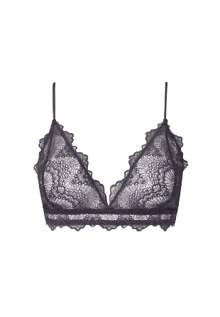 Understatement Lace Triangle Bralette Bh Dam Grå L