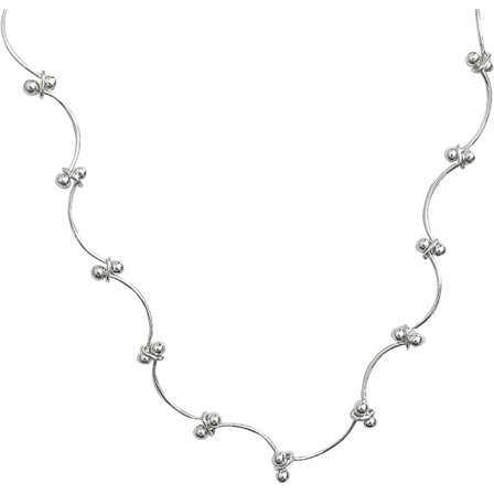 925 Sterling Silver Personligt Våghalsband Dam Delikat Nyckelben Kedja Casual Smycken, Sterling Silver, Inga Stenar