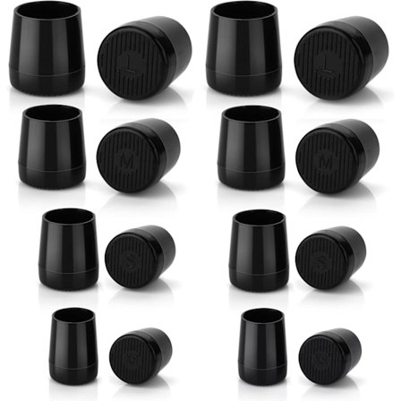 XJ-Højhælsbeskyttere 8 par sorte skridsikre hælpropper beskyttende erstatningssko reparationshætter spidshætter pude kopper 4 størrelser