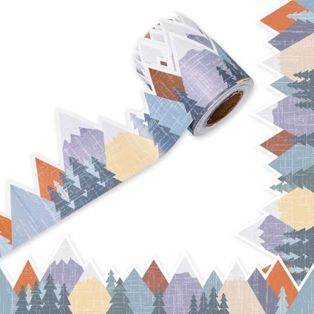 10 meter bjergopslagstavle-kant, farverig bjergtræ udskåret kant til klasseværelse skole tavle fest vægdekoration, stk.