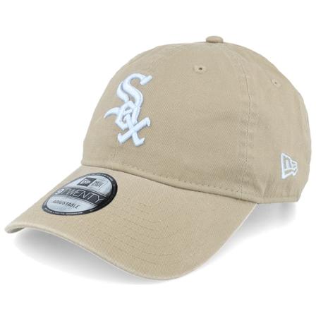 New Era - MLB Beige unconstructed Cap - Chicago White Sox Neutral Washed 9TWENTY Camel/Light Blue Dad Cap / Unconstructed @ Hatstore