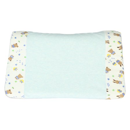 Baby pute hodekorreksjon nakkestøtte bomull småbarnspute for spedbarn sovende alle årstider bjørn blå