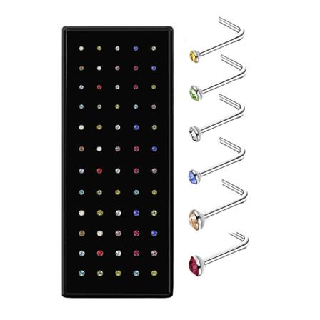 60 PCS/Set Strass nesering Benstud i rustfritt stål color 1.5/2.0/2.5mm