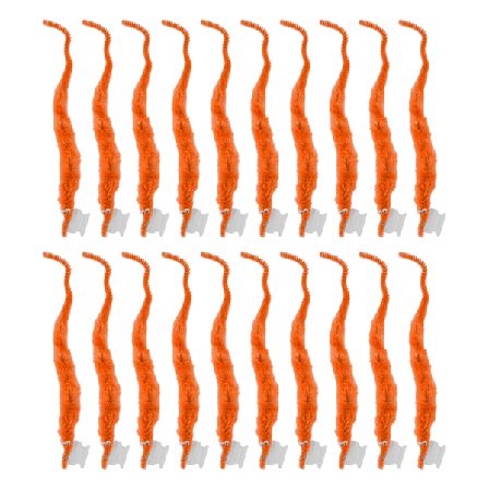 20 st Furry Worm Soft Touch Plysch Material Söt stil DIY Kompakt Bärbar Fuzzy Worms för Party Orange