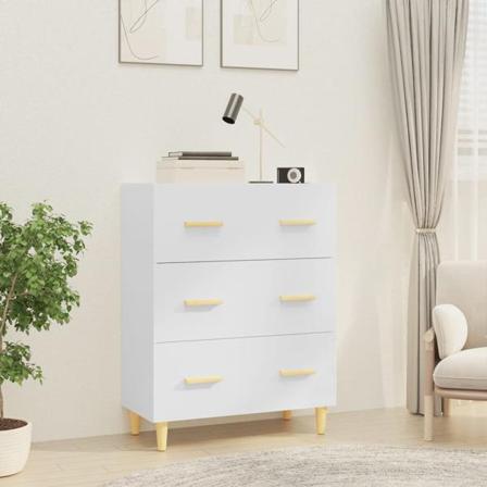 Vidaxl Skänkskåp Vit Högglans 70x34x90 Cm Konstruerat Trä Vit