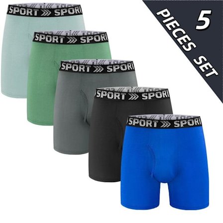 Boxershorts for menn - Pustende, komfortable, ensfargede, perfekte for hverdagsbruk, treningsstudio eller daglig bruk 5-pakning