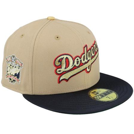 New Era - MLB Beige fitted Caps - Los Angeles Dodgers Golden Royale 59FIFTY Camel/Navy/Green Fitted @ Hatstore