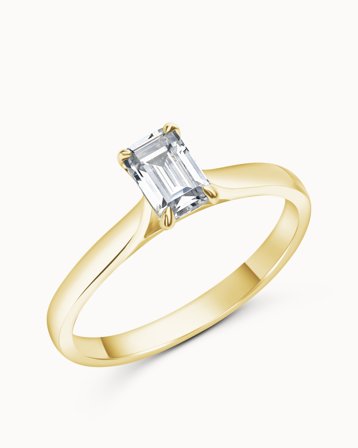 Solitairering Andréa 18K Gultguld 0.50 Carat Laboratoriedyrked Diamant - smaragdsleben diamant - Forlovelsesringe & Vielsesringe hos Vanbruun