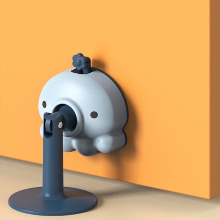 1-delad självhäftande dörrstopp, silikondörrstopphållare - inget behov av verktyg, hållbar, inget behov av att borra, anti-kollisionsljuddämpare