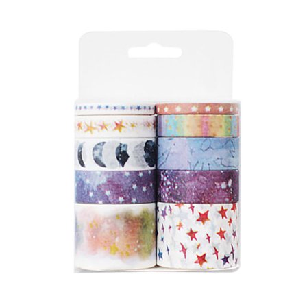 10 stk. søte og herlige Washi Tape-sett for studenter og DIY-album (stjerner)