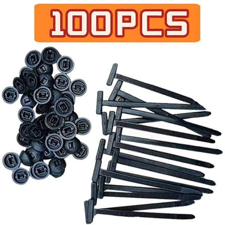 100 stk. Universal kabelbuntspenne i nylon, kraftig selvlåsende stripsholder med pinne og knapp, multifunksjonelt kabelbuntverktøy for daglig 