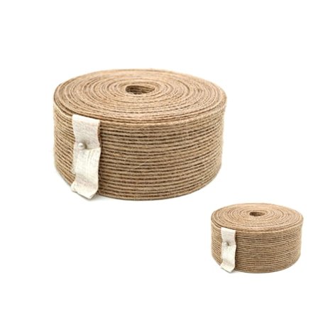 2 stk Burlap Bånd Naturlig Jute Rulle 3,8 cm x 10 m, Vintage