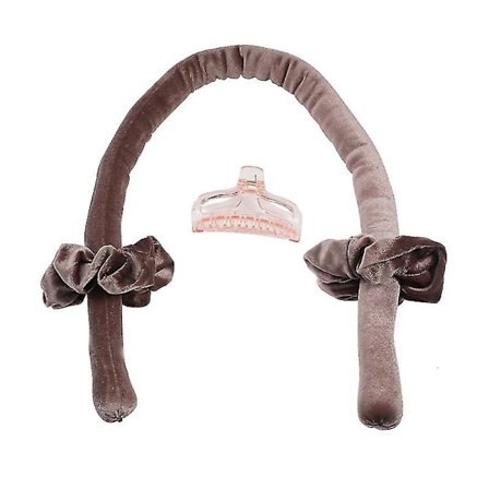 Varmeløs krøllestav pannebånd, ingen varme krøllbånd med hårklemmer og scrunchie, sovekrøller silkebånd hårruller
