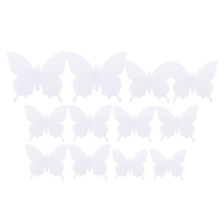 Vægindretning 12-pakke sommerfugle 3D Wall Decal Stickers Wall Decor (White) t
