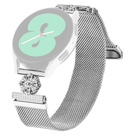 Tyyppi A Garmin Fenix 6S Milanese -ranneke, kukkakuvio, ruostumaton teräs, magneettinen verkkokellon ranneke