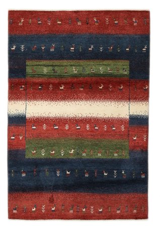 Handgeknoopt Gabbeh Perzisch Fine Vloerkleed 116X172 Perzisch Wol Donkerrood/Zwart Klein