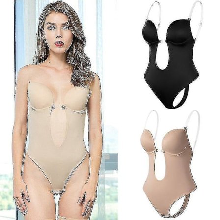 Women Plunging Deep V-neck Body Shaper Strapless Backless Bodysuit Shapewear U Plunge Seamless Thong Full Bodysuits | Fruugo Ca