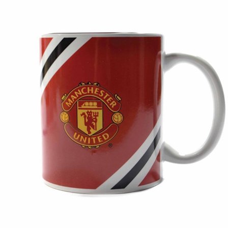 Manchester United FC Core Stripe Mug Storlek: One Size Röd/Svart/Vit