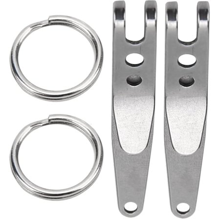 Ophængningslommeklemme, Mini rustfrit stål nøglering lommeklemme, let bærbar udendørs bælte nøgleholder (2 stk, sølv) -z