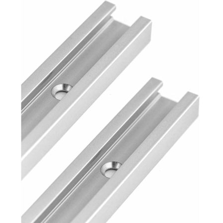 300mm T-spor Aluminium T-spor Miter Spor til Bordrundsav, Overfræser og Træbearbejdningsværktøj, 19 x 9,5mm, 2 stk