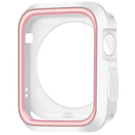 iWatch 4/5 - Stilfuldt beskyttende TPU-cover Vit/Rosa 44mm