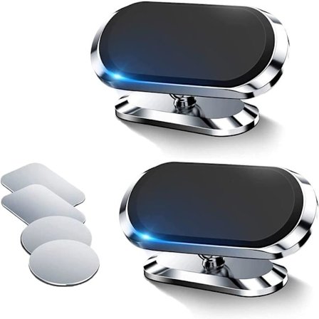 Universell Mobiltelefonholder Ekstra Sterke Magneter 2-pakning med 4 Metallplater