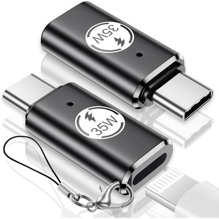 2025 Senaste Modell Lightning till USB C Adapter (2-pack) för iPhone 15/16 Pro/16 Pro Max/16 Plus, Typ C Laddarkontakt, Stödjer Laddning &