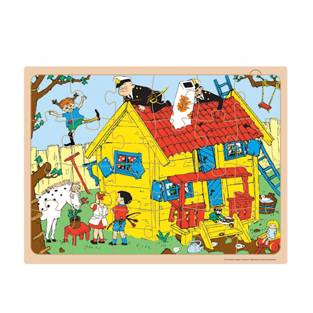 Pippi træindrammet puslespil