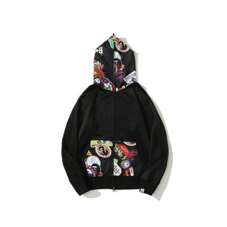 Ny casual med huvtröja för män med digitalt print med hajhuvud style 2 5XL
