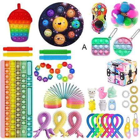 Fidget Toys Pack Pop Toy Anti-ångest verktyg Stor storlek Push Pop Toy För barn Vuxen Lek Tillsammans A