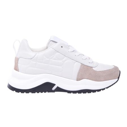 Baldinini Low-top trainers in milk white calfskin Hvid, Dame, Størrelse: 38 EU