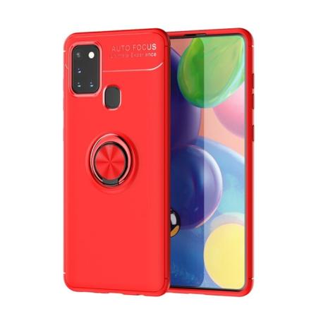Samsung Galaxy A21s - Lenuo Ring Skal - Röd Red Röd