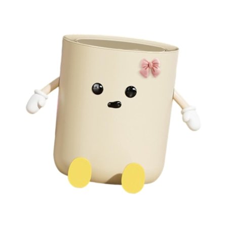 Söt Soptunna med Lock, Köks-soptunna, Modern och Praktisk Soptunna, Soptunna för Sovrum, Hem, Lägenhet, Badrum, 12L Sittande Båge