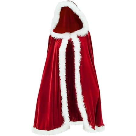 (Rød, 150cm) Julekostyme Kapp Multi Bruk Julegenser Luksus Flanell Hettekappe for Høytidsfest