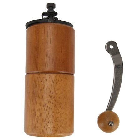 Manuell kaffekvern i tre, justerbar håndsveiv, stor kapasitet, kaffekvern for kaffebønner, brun