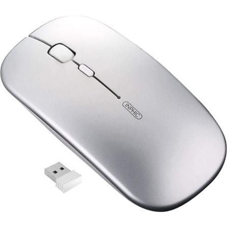 Trådløs Mus Ultra-tynd Mini Lydløs Genopladelig 2.4g Usb Modtager 1600dpi Sølv