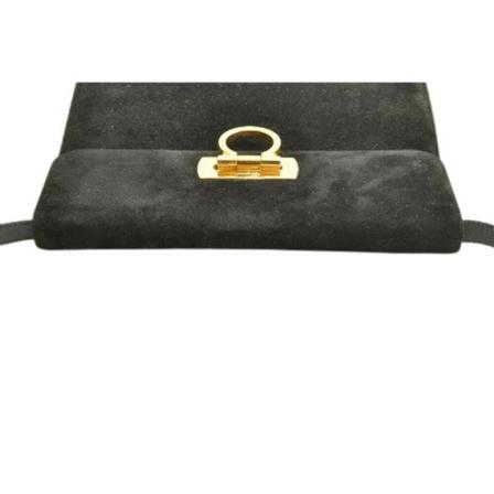 Salvatore Ferragamo Pre-owned, Suede Shoulder Bag Zwart, Dames, Maat:ONE Size,leer
