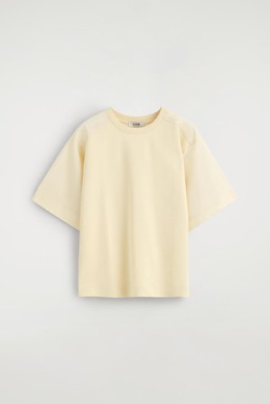 COS Poplin-Panelled Jersey T-Shirt in Yellow - Women