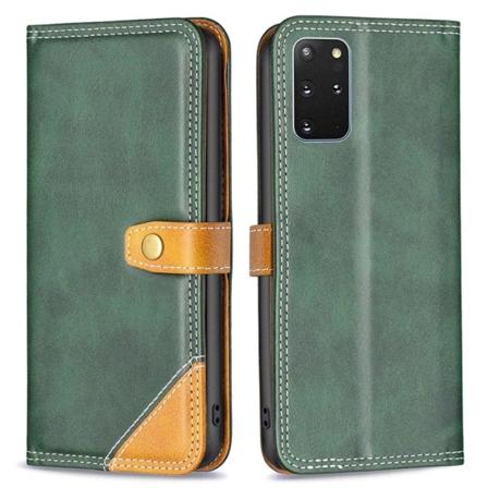 BINFEN tvåfärgat läder Samsung Galaxy S20 Plus fodral - Grön Grön