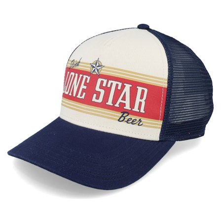 American Needle - Blau Trucker Cap - Lone Star Sinclair Ivory/Navy Trucker @ Hatstore