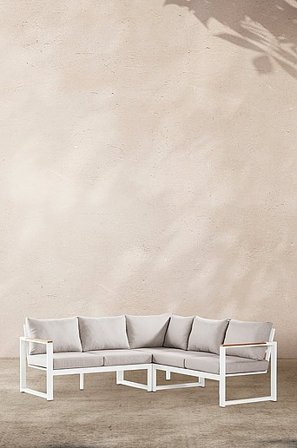 Jotex - Loungebank - 3 Delen Wit Wit - PAROS - Koop Tuinbanken & zitbanken voor buiten bij Jotex