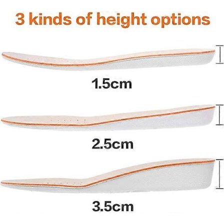 2 paria-Korkeus 2,5 cm, sopii kengänkokoon 41-45-lisää Pohjallisen korkeus 1,5 cm/2,5 cm/3,5 cm Hengittävä Koko kenkä Lisää sisätyyny Näkymättömät 