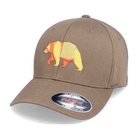 Origami - Brun flexfit Keps - Paper Bear Brown Flexfit @ Hatstore